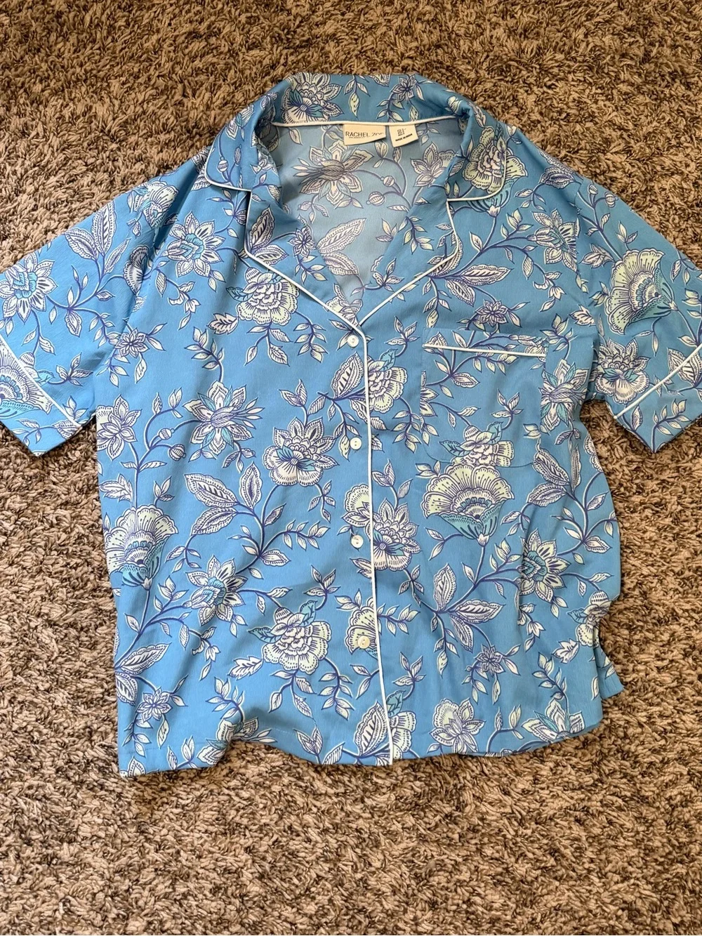 Rachel Zoe Light Blue Floral Short Pajama Set